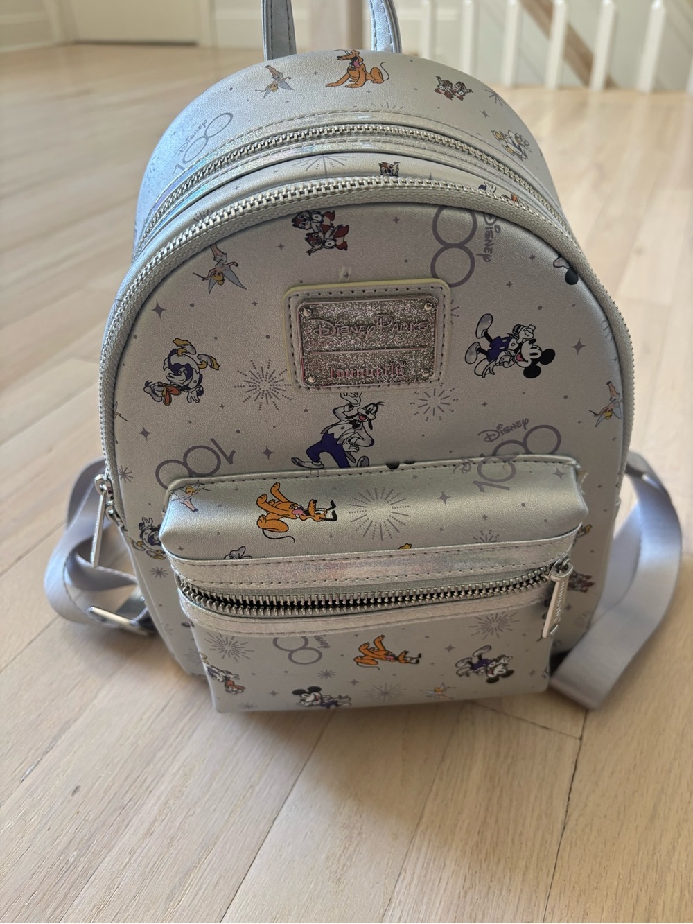 100th Anniversary Silver Disney Character Mini Backpack